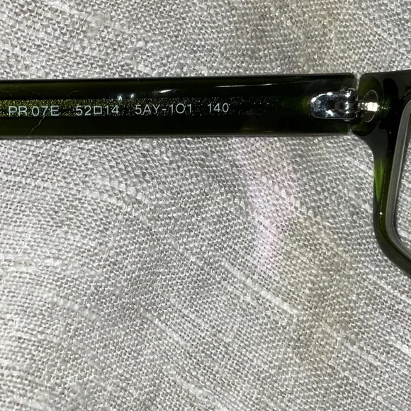 Prada PR07E Dark Tortoise Shell and Lime Green Prescription Eyeglasses